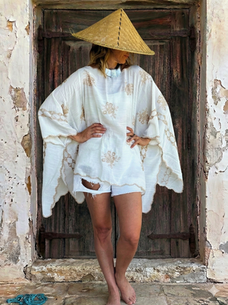 Embroidered Flowy Top (Free Size) | 02