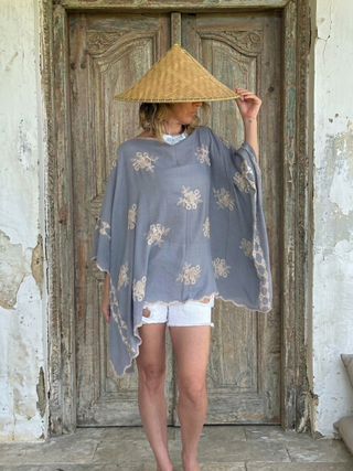 Embroidered Flowy Top (Free Size) | 07