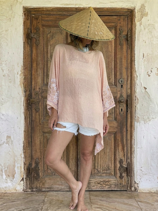 Embroidered Flowy Top (Free Size) | 08