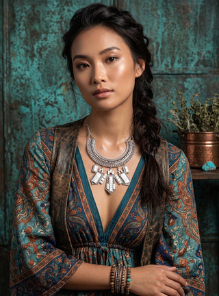 Geometric Metal Statement Necklace | 10