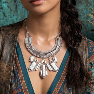Geometric Metal Statement Necklace | 10