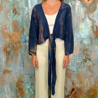 Hand-Dyed Tie-Front Wrap Top | 02