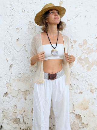 Open-Weave Knit Top | Cream