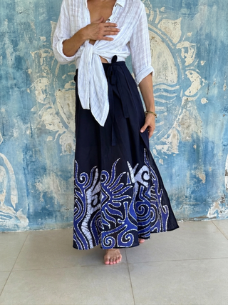 Handcrafted Batik Wrap Skirt from Sri Lanka | 07