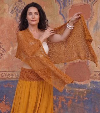 Handmade Bali Sheer Stretch Multiway Scarf in Brown