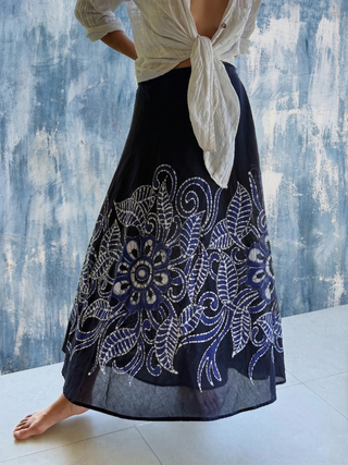 Handcrafted Batik Wrap Skirt from Sri Lanka | 06