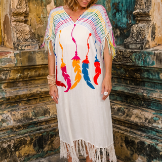 Hand-Stitched Artisan Fringe Dress