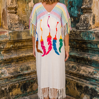 Hand-Stitched Artisan Fringe Dress