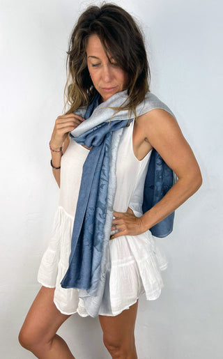 4 in 1 - Silk Dress / Top / Pashmina / Scarf (Free Size) SILVER