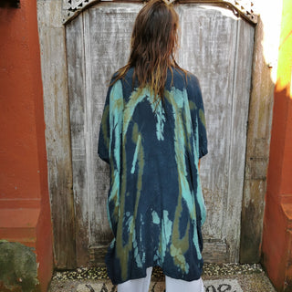 Handmade Balinese Cotton Kimono (Blue)