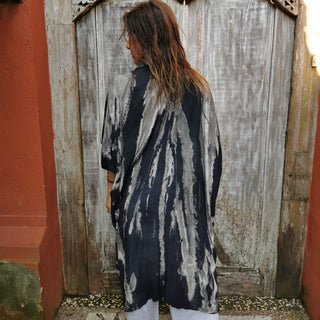 Handmade Balinese Cotton Kimono (Charcoal)