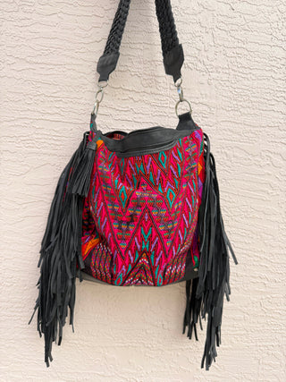OOAK Fringe Hobo Shoulder Bag 01