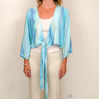 Hand-Dyed Tie-Front Wrap Top | 05