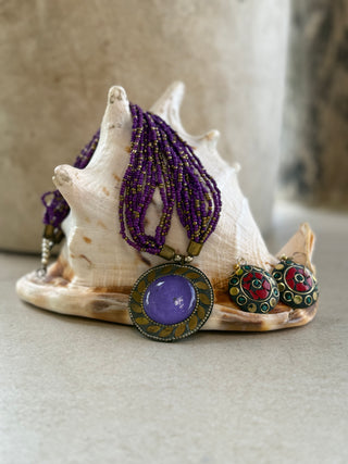 Mosaic Necklace & Earrings Set from Sri Lanka | 02