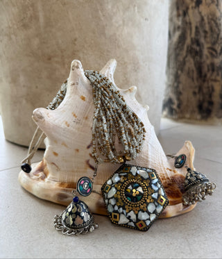 Mosaic Necklace & Earrings Set from Sri Lanka | 03