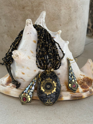 Mosaic Necklace & Earrings Set from Sri Lanka | 06