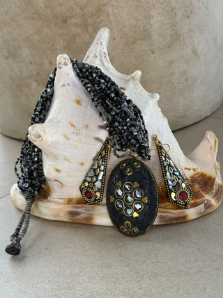 Mosaic Necklace & Earrings Set from Sri Lanka | 07