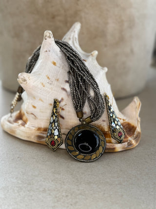 Mosaic Necklace & Earrings Set from Sri Lanka | 10