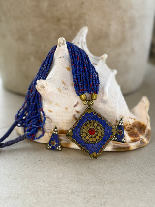 Mosaic Necklace & Earrings Set from Sri Lanka | 12