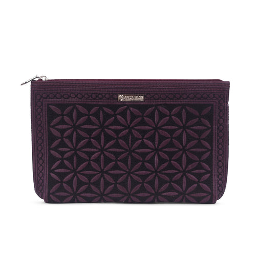 Kayu Sierra Embroidered Straw Clutch