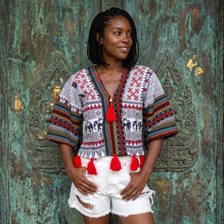 Thai Hill-Tribe Inspired Tassel Top S/M