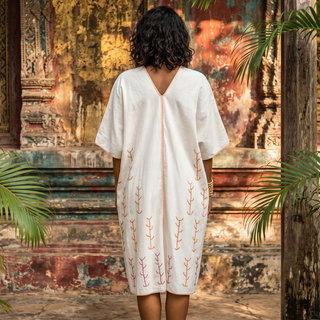 Thick Cotton Hand-Stitched Kaftan Dress