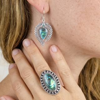 Artisan Stone & Silver Set | Abalone