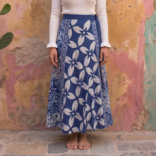 Batik Skirt | Blue Flower