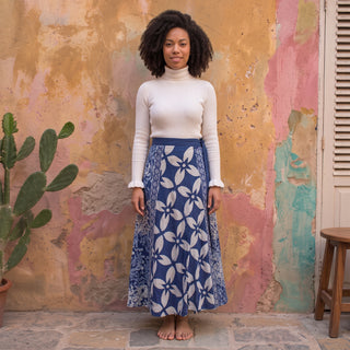 Batik Skirt | Blue Flower