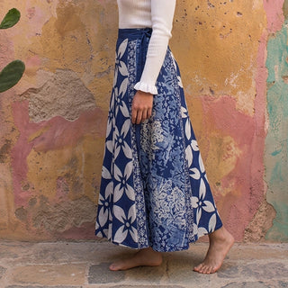 Batik Skirt | Blue Flower