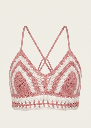 Handmade Pink and White Crochet Halter Top