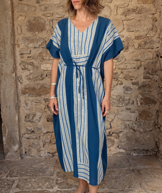Handwoven Cotton Shibori Kaftan