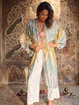 One-of-a-Kind Bali Silk Tie-Dye Kimono | 01