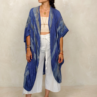 Hand-Dyed Bali Kimono with Pockets & Tie Belt | 02