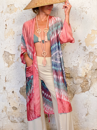 One-of-a-Kind Bali Silk Tie-Dye Kimono | 03