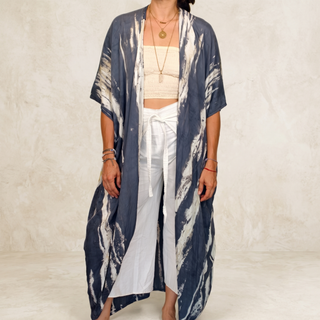 Hand-Dyed Bali Kimono with Pockets & Tie Belt | 04