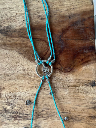 "Island Roots" – Teal Leather Body Chain