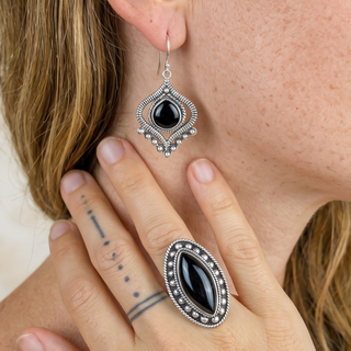 Artisan Stone & Silver Set | Stars Night