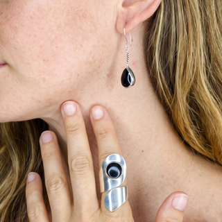 Artisan Stone & Silver Set | Onyx