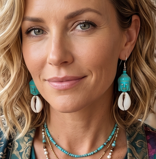 Handmade Bali Beaded & Shell Earrings | 04