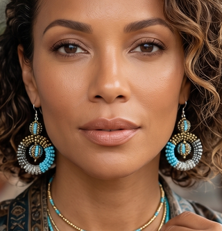 Handmade Bali Beaded & Shell Earrings | 07