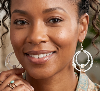 Handmade Bali Beaded & Shell Earrings | 09