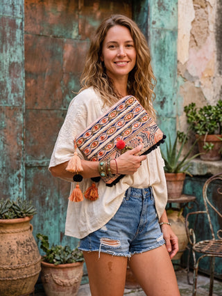 One-of-a-Kind Embroidered Clutch from India