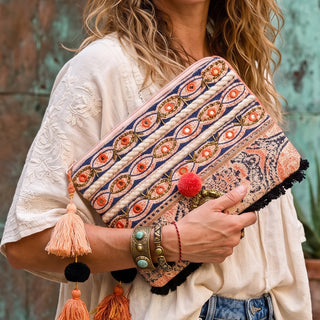 One-of-a-Kind Embroidered Clutch from India