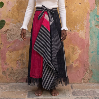 Lurik Wrap Skirt | Red