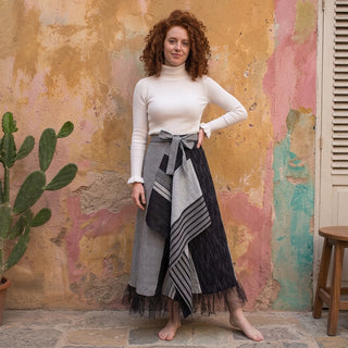 Lurik Wrap Skirt | Black