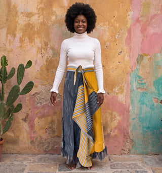 Lurik Wrap Skirt | Yellow