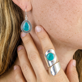 Artisan Stone & Silver Set | Turquoise