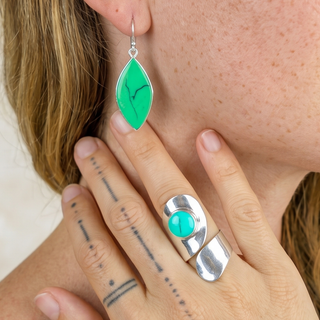 Artisan Stone & Silver Set | Green Turquoise