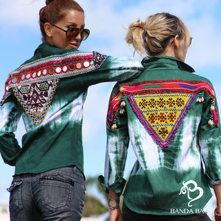 Embellished Ethnic Tie-Dye Top Embellished Top Banda Bags